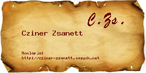 Cziner Zsanett névjegykártya
